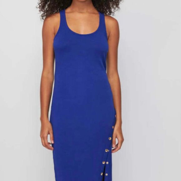 NATION LTD Cobalt Sevan Maxi Dress With Asymmetrical Button Detail - Picture 1 of 4